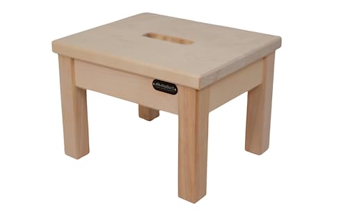 Tritthocker, Hocker, Schemel, Fussbank aus massivem Birkenholz vom...