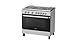Midea 90x60cm Freestanding Cooker, Full Gas Cooking Range with 5 Burners, Automatic Ignition & Full Safety, Cast Iron Pan Support, Stainless Steel Finish, Separate Knob for Oven & Grill MFO-MG36LE-SS