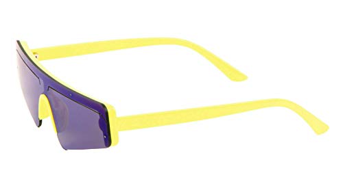 Dweebzilla Slim Skinny Semi Rimless Futuristic Shield Wrap Sunglasses3