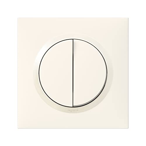 legrand double interrupteur ou va et vient dooxie 10ax 250v~ livré avec plaque carrée blanche