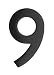 Architectural Mailboxes 3582B-9 4 in. Brass Floating House Number 9, Black