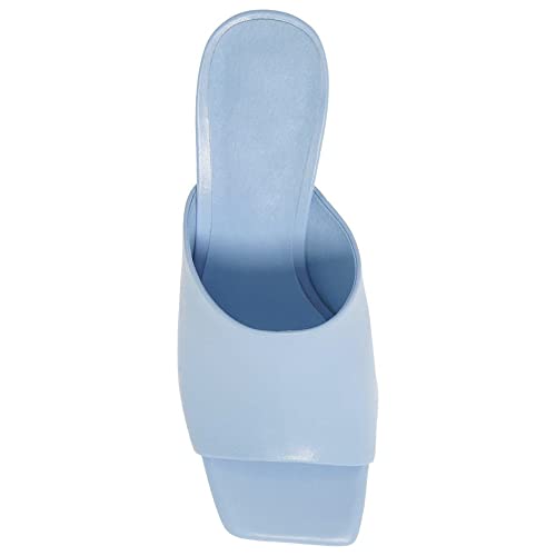 Trish Lucia Womens Platform Chunky Heels Mules Square Open Toe High Heeled Sandals Slip On Slides Derss Shoes #TOP3