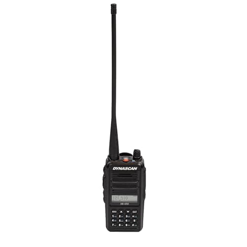 Dynascan AB- 650 - Walkie Talkie RX/TX Banda Aérea | Transmisión Air Band | VHF Aviación 118-136.975 MHz | Pilotos de Drones, radioescuchas, radioaficionados, Ham Radio | Compatible Yaesu, ICOM