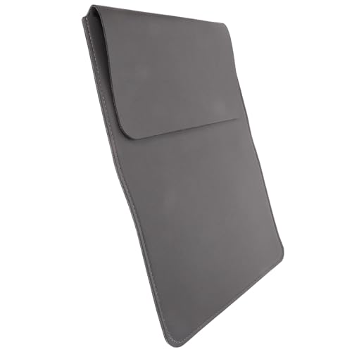 Funda para portátil de cuero PU de 14 pulgadas gris oscuro miniatura 1