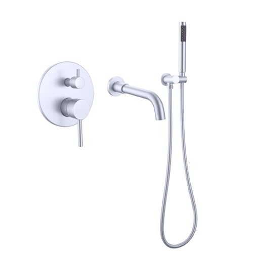 Robinets de Bain avec Mitigeurs de Douche Chromés au Design Épuré et Finition Miroir