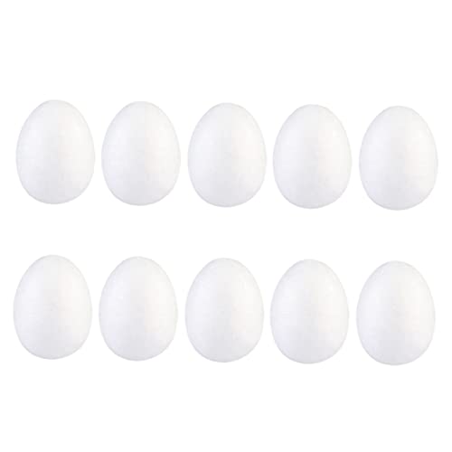 Beaupretty 50 Piezas Unidades de Huevos de Espuma Sólida para Manualidades DIY de Pascua Decoración Blanca para Festivales