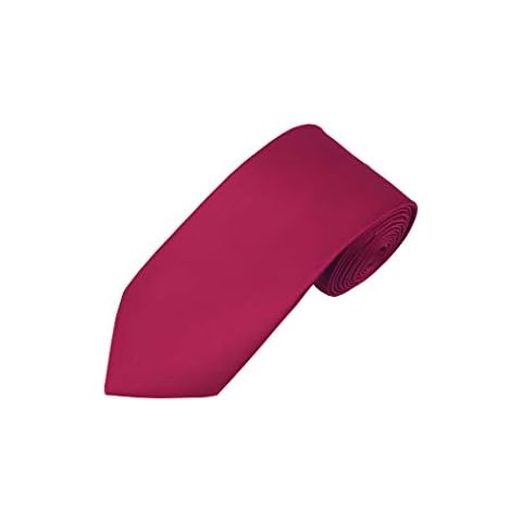 Romario Manzini Solid Men's Slim Necktie (Raspberry) Cover