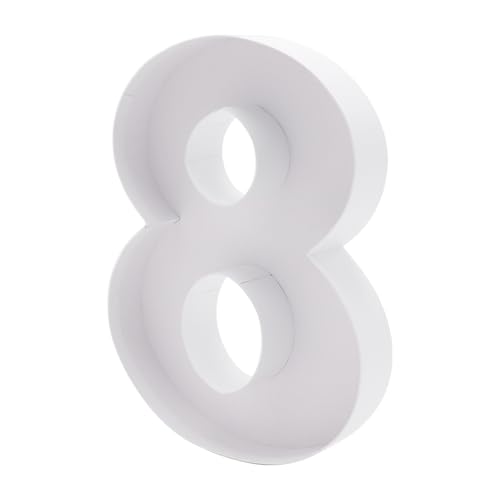 Image of 12 inch Fillable Number Paper Mache Cardboard Cutouts Sweet Charcuterie Board Tray(White, 8 Shape)