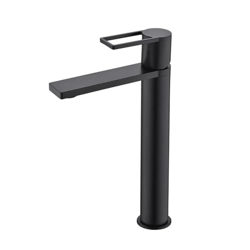 JZWCHQ Grifo de baño Fregadero de Grifo Alto de Cuenca Alta Grifo Gourmet Gourmet grewbasin Grifo Caliente y fría Cromo Chapado (Color: Grifo Negro)