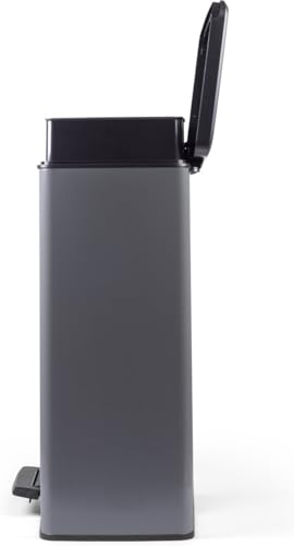 Curver Decobin Duo Tretmülleimer, 52L Gesamtvolumen, Grau – mit Mülltrennung und 2 herausnehmbaren 26L Eimern – Bild 4