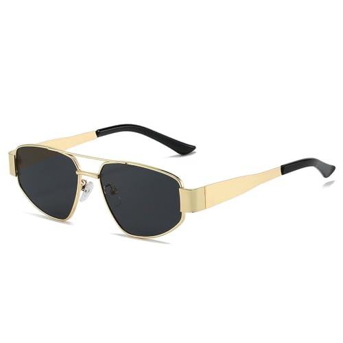 Lunettes de soleil œil de chat double pont en métal fini les yeux fatigués grâce aux verres UV400