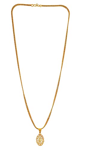 Image of Handicraft Kottage 1gm 22Ct Gold Plated chain with Pendant | latest & Stylish Celebrity Inspired Chain /Necklace /Jewellery Set /Fashion jewellery for Men, Women Boys Girls
