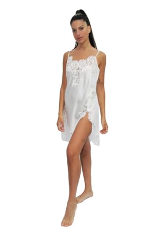 Nuisette Marjolaine en pure soie blanche d'exception pour mariée raffinée taille 42