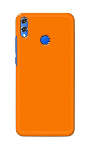 Image of Plain Orange Hard Back Case Cover for Honor 8X, JSN-L11, JSN-L21, JSN-L22, JSN-L23 Back Cover -(J5) VNS2229