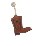 Advance Pet Organic Wool & Leather Dog Toy – Non-Toxic, Durable Tuff Chew Toy for Pets, Natural Puppy & Dog Teething Relief, Interactive Play - Cowboy Boot Design