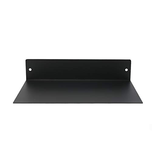 Buhbo Floating Shelf Wall Mounted (8 Inch X 12 Inch) Heavy Duty Industrial Modern Steel, Black #TOP3