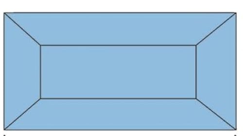 Stained Glass Supplies - 2 X 4 Inch Light Blue Rectangle Bevels 5 Pack