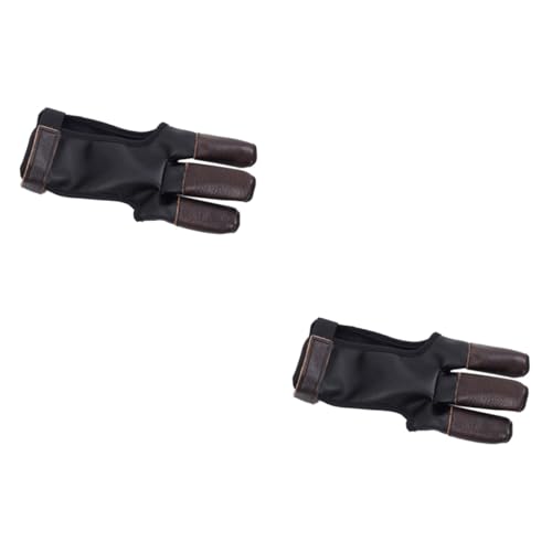BESTonZON 1pc Archery Three Finger Protective Glove for Accessories Soft and Wear Resistant Sports Glove for Easy and Comfortable Shooting
