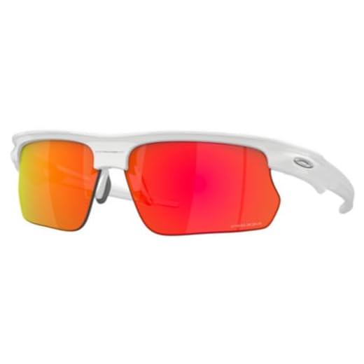 Oakley Pacote de óculos de sol OO9400: OO 9400 BISPHAERA 940003 Polimento Branco/Prizm Rubi Policarbonato Padrão e Coleira Vermelha Grande Kit de Acessórios