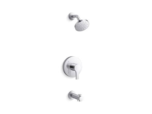Kit de grifería para bañera y ducha Elate Rite-Temp de Kohler, con duchador de una sola función de 1,5 GPM y acabado cromado pulido miniatura 1