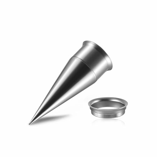 2pcs Stainless Steel 2 in 1 Ear Plugs Tunnels Set (3 20mm) Punk Hip Hop pointed Cone Horn Plugs Style For Ears Expander Body Piercing Jewelry(15mm)