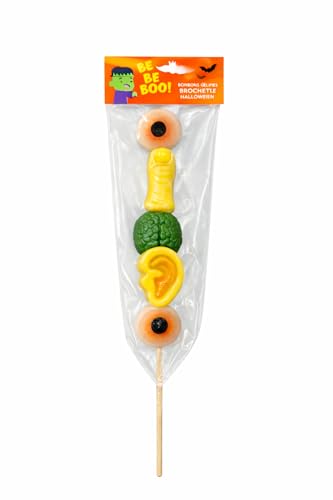 Brochette de bonbons Halloween 35g – Assortiment de sucreries, friandises variées, cadeau gourmand enfants, idée cadeau Halloween, décoration fête