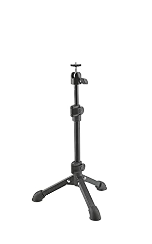 K&M König & Meyer 19782.100.55 Desktop Camera Stand | Stable and Foldable Camera Tripod and Webcam Stand to Mount Equipment up to 2.204 lbs | 1/4” Connection Thread and Adjustable Tilt-Angle | Black