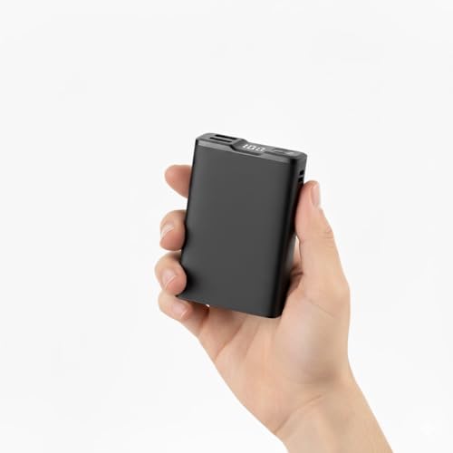Odetrik Mini cargador portátil de 12000 mAh, batería externa pequeña con pantalla digital LCD inteligente, doble salida USB de 2.4 A y doble entrada, compatible con iPhone, Samsung, tabletas, chalecos