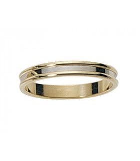 Alliance 2 ors 18 carats JOCEA bague de mariage bicolore 3 mm élégance intemporelle taille 59