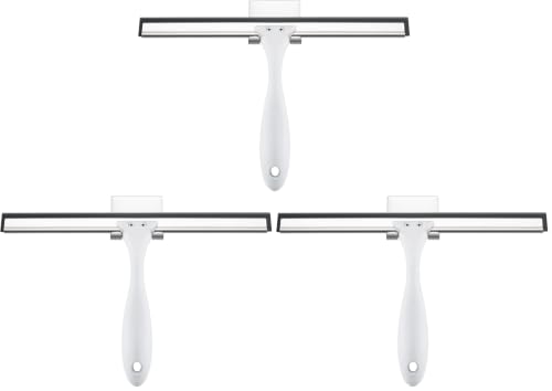 Image of AmazerBath Squeegee for Shower Glass Doors - All-Purpose Squeegee with Hook for Windows, Mirrors, Tiles and Car Glass, 10 Inches (Pack of 3)