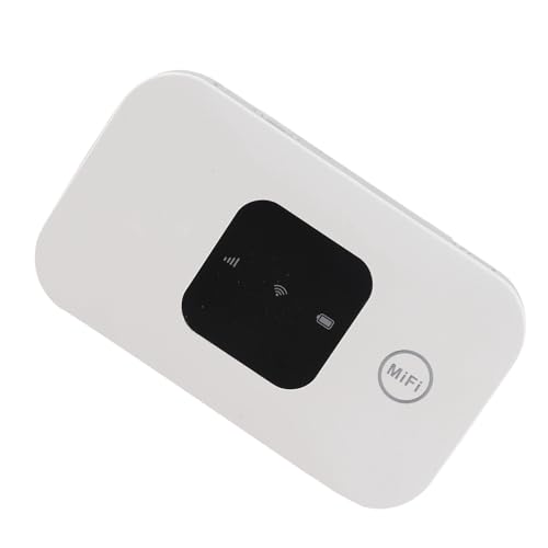 Image of Portable 4G Mobile WiFi Hotspot Router - Compact White LTE Travel Router with 2100mAh Battery, Supports 10 Devices, Global 3G /4G Bands, for Phone Laptop Tablet Desktop
