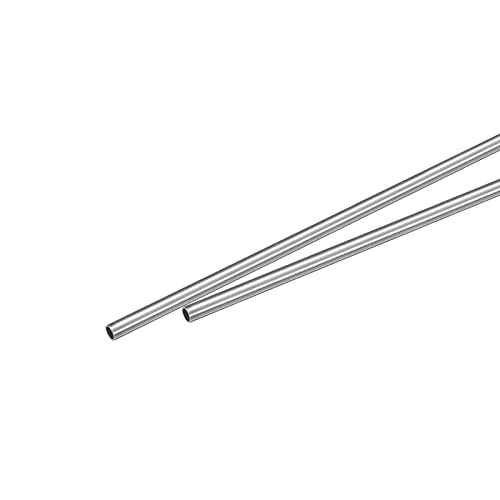QUARKZMAN 304 Inoxidable Acero Capilar Tubo, OD 3mm x 0.3mm Pared Grosor 250mm Longitud Metal Tubería para Industria Maquinaria, 2uds