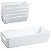 Produktbild 6x Ordnungsboxen - 6 cm hoch - WEIß - 25x10x6cm - 1 Liter - Ordnungskorb - Schubladenorganizer Schublade - Organizerbox - Ordnungssystem Kunststoff - Aufbewahrung Bad Korb Schrank Schreibtisch Kiste