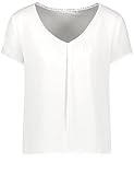 Taifun Damen Blusenshirt mit kurzem Arm Kurzarm T-Shirt Kurzarm Rundhals Bluse unifarben Offwhite 40