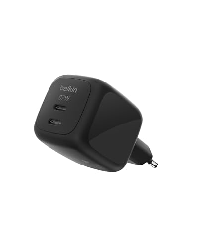 RICARICA SIMULTANEA: rispetto agli altri caricatori con 1 porta, questo caricabatteria da 67 W offre 2 porte USB-C per ricaricare 2 dispositivi contemporaneamente, come un laptop e uno smartphone o qualsiasi altra combinazione di dispositivi.
