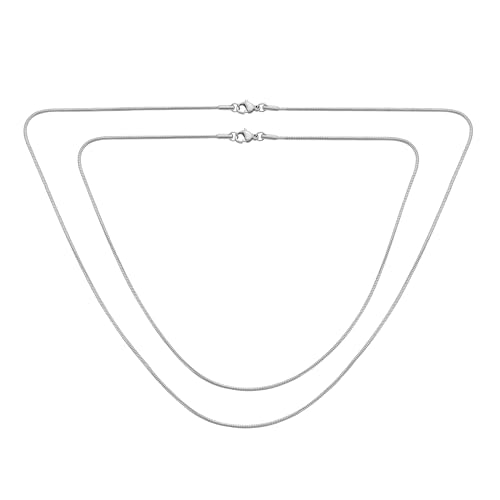 Chaîne serpent 1,5MM en acier inoxydable argenté pour hommes et femmes colliers 60 et 76 cm