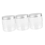 TOYANDONA 3 piezas Tarros Pequeños con Tapa de Aluminio Plateado Frascos Transparentes Multiusos para Mermeladas y Condimentos Envases Herméticos para Uso Doméstico Capacidad cada