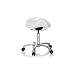 Produktbild hjh OFFICE 702311 Arbeitshocker Ortho SIT Kunstleder Weiß ergonomischer Sattelhocker mit Rollen, höhenverstellbar