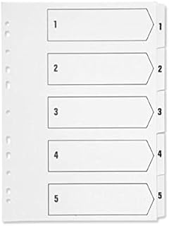 Q-Connect KF01527 Index A4 Multi-Punched 1-5 Reinforced Board Clear Tabbed KF01527 - White