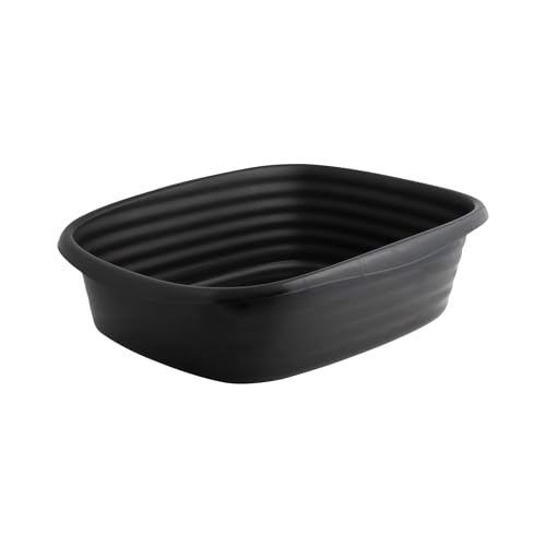 Arenero abierto para gato pequeño negro reciclado miniatura 1