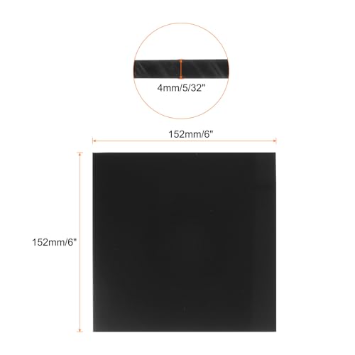 Image of 2pcs 6 x 6 Inch UHMW Polyethylene Sheets, 5 /32 Inch Thick Ultra High Molecular Weight Black Plastic Sheet [for Home, Industrial]