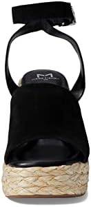 Marc Fisher LTD Women's Nelly Espadrille Wedge Sandal, Black Suede, 10 | Image 1