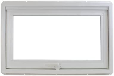 Shed Windows and More 24 x 16 Inward Opening Awning Windows Tempered Low-E Glass White Vinyl Frame Casement Windows
