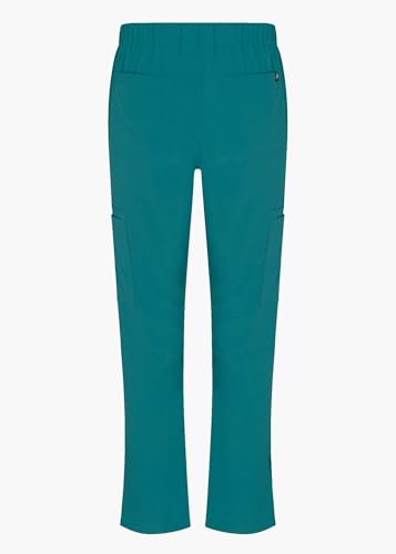 ACTIVE UNIFORMS Women's 11 Pocket Cargo Scrub Set - Cool Stretch Lightweight Medical Scrub Set for Nurses & Healthcare (Teal, X-Small)