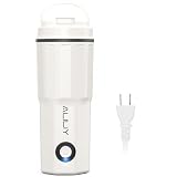 Aliliy 電気ケトル ポータブル トラベルケトル 小型 380ML 100V 300W 低消費電力 持ち運びケトル 湯沸かし 一人暮らし 電気ポット トラベル 湯沸かし器 水筒 急速沸かし 空焚き防止 漏れない お湯ポット ステンレス 二重構造 コーヒー 紅茶に使用 旅行 車中泊 オフィス 出張 ギフト 日本語説明書付き PSE認証済み (エクリュ)