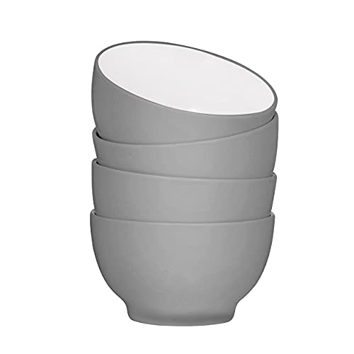 Bruntmor Lot de 4 bols à dessert en céramique - Petits bols de service pour plats d'accompagnement, snack, dessert, soupe, sauce (567 g) (Gris) Cover