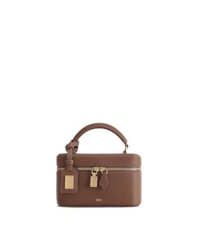 JW PEI Bolsa feminina Cleo Box com alça superior, Marrom