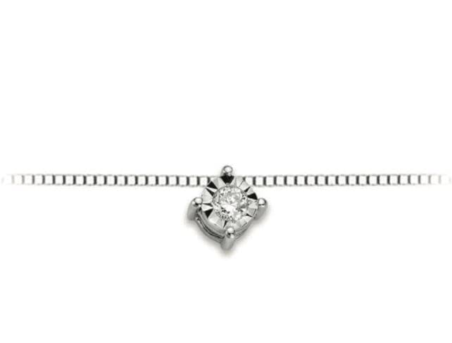 Collana donna punto luce in oro bianco e diamanti Donnaoro luce dhpl8503.006