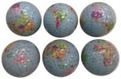 World Earth Globe Golf Balls 6 Pak