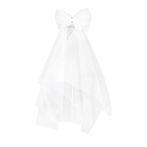 Velo de novia corto de encaje elegante para damas de honor y damitas de honor